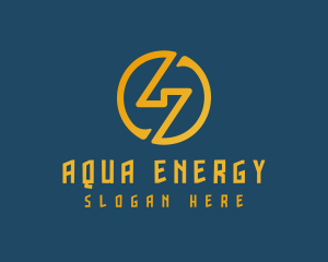 Gold Lightning Energy logo design