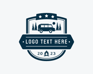 Van - Outdoor Travel Van Shield logo design