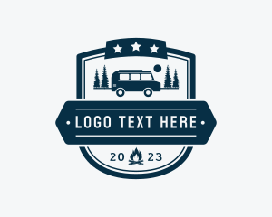 Trekking - Outdoor Travel Van Shield logo design