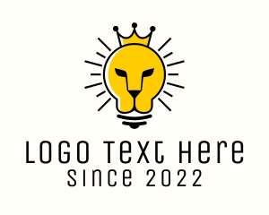Jungle - Royal Lion Light Bulb logo design