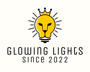 Royal Lion Light Bulb  logo design