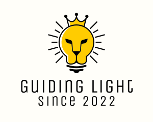 Royal Lion Light Bulb  logo design