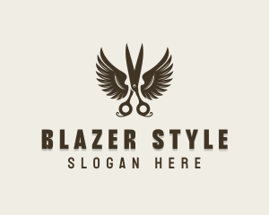 Scissors Hair Styling Barber logo design