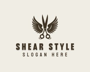 Scissors Hair Styling Barber logo design