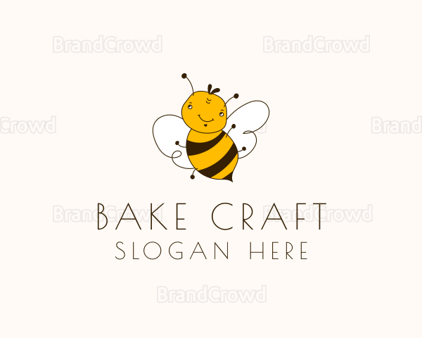 Smiling Bee Insect Logo