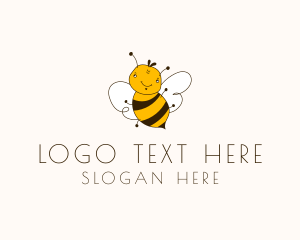 Preschool - Smiling Bee Insect logo design