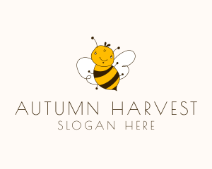 Smiling Bee Insect Logo