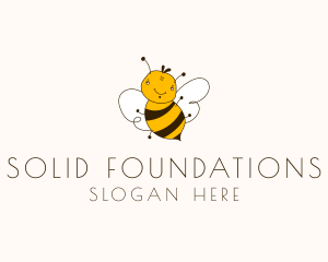 Smiling Bee Insect Logo