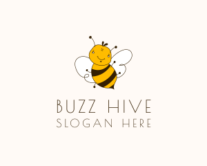 Bee - Smiling Bee Insect logo design