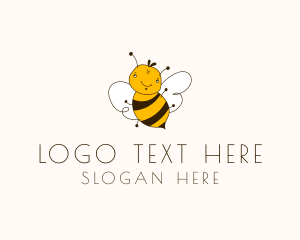 Honeybee - Smiling Bee Insect logo design