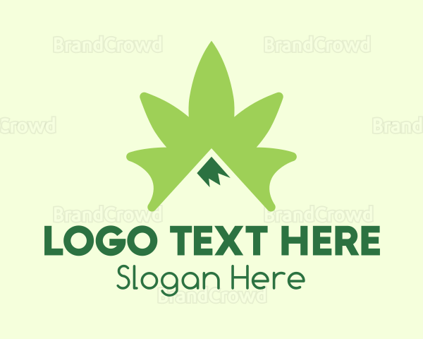 Green Cannabis Mountain Peak Logo