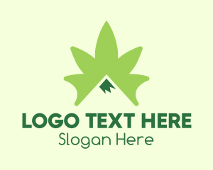 Smoke - Green Cannabis Mountain Peak logo design