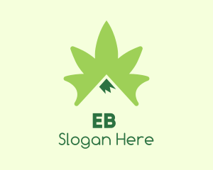 Oil - Green Cannabis Mountain Peak logo design