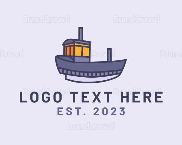 Steamboat Transport Vessel Logo
