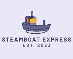 Steamboat Transport Vessel logo design