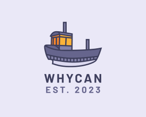 Vessel - Steamboat Transport Vessel logo design