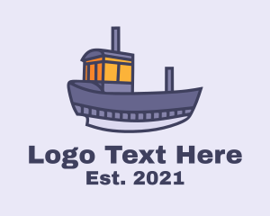 Transport - Vintage Steamboat Transport logo design
