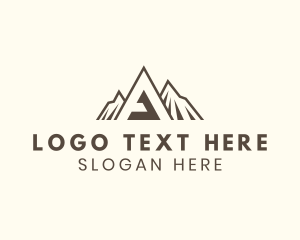 Skiing - Mountain Peak Hiking logo design