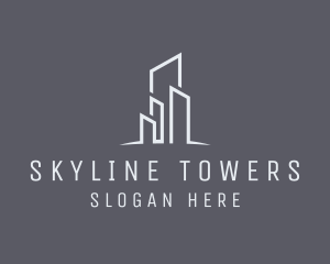 Real Estate Skyline Buildings logo design