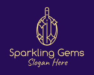 Sparkling Liquor Bottle logo design