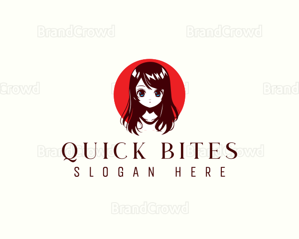 Little Cute Girl Anime Logo