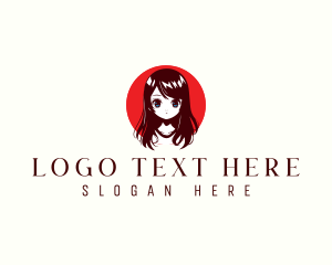 Anime Character - Little Cute Girl Anime logo design