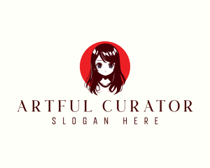 Little Cute Girl Anime Logo