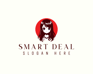 Little Cute Girl Anime Logo