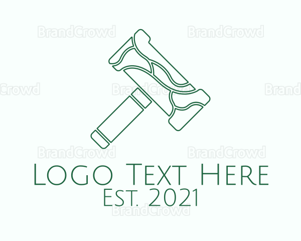 Green Hammer Outline Logo