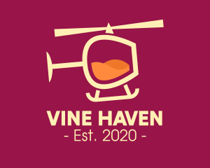 Wine Glass Helicopter logo design