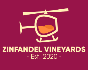 Zinfandel - Wine Glass Helicopter logo design