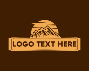Campground - Mountain Landscape Camp logo design
