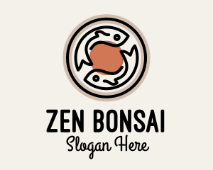 Zen Fish Badge logo design