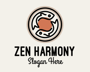 Zen Fish Badge logo design