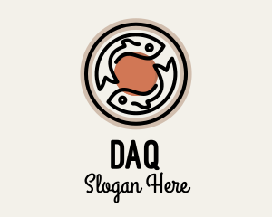 Asian - Zen Fish Badge logo design