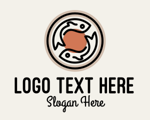 Koi - Zen Fish Badge logo design