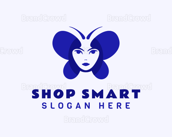 Blue Butterfly Woman Logo