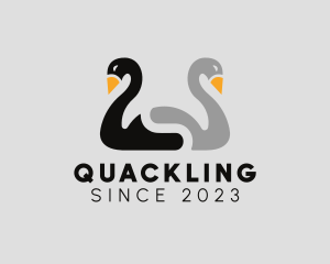 Duckling - Swan Couple Birds logo design