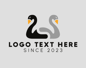 Duckling - Swan Couple Birds logo design