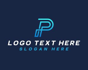 Multimedia - Tech Media Digital Letter P logo design