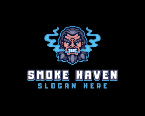 Smoke - Caveman Smoke Vape Gaming logo design