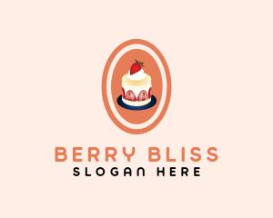 Strawberry - Strawberry Shortcake Dessert logo design