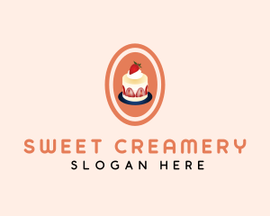 Strawberry Shortcake Dessert logo design