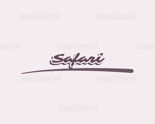 Retro Beauty Cursive Swoosh Logo