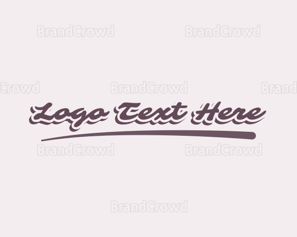 Retro Beauty Cursive Swoosh Logo