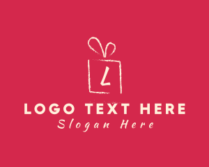 Gift Wrapping - Chalk Gift Holiday Present logo design