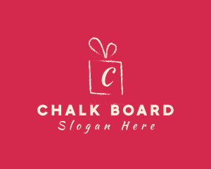 Chalk Gift Holiday Present logo design