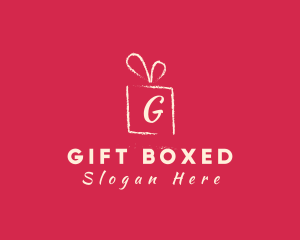 Present - Chalk Gift Holiday Present logo design