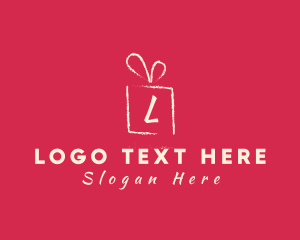 Chalk Gift Holiday Present Logo