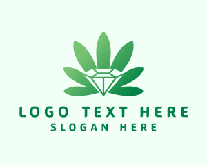 Medical - Weed Leaf Jewel logo design